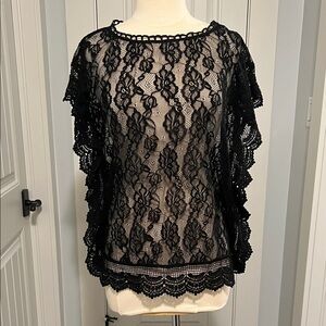 Le Chateau Elegant Black Lace Top